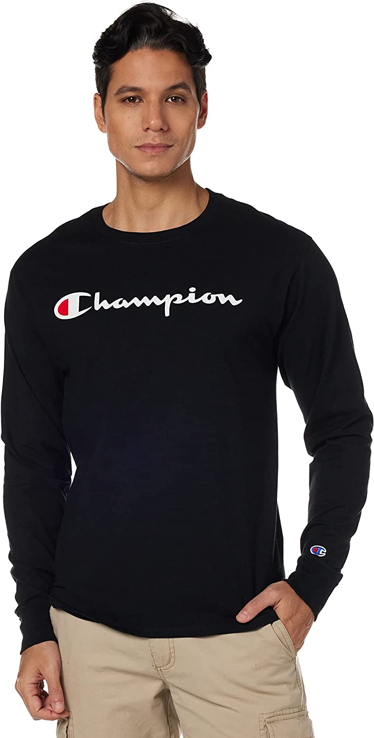Champion Men's Long Sleeve T-Shirt, Classic Jersey Long-Sleeve Tee Shirt for Men, Script - Image 6